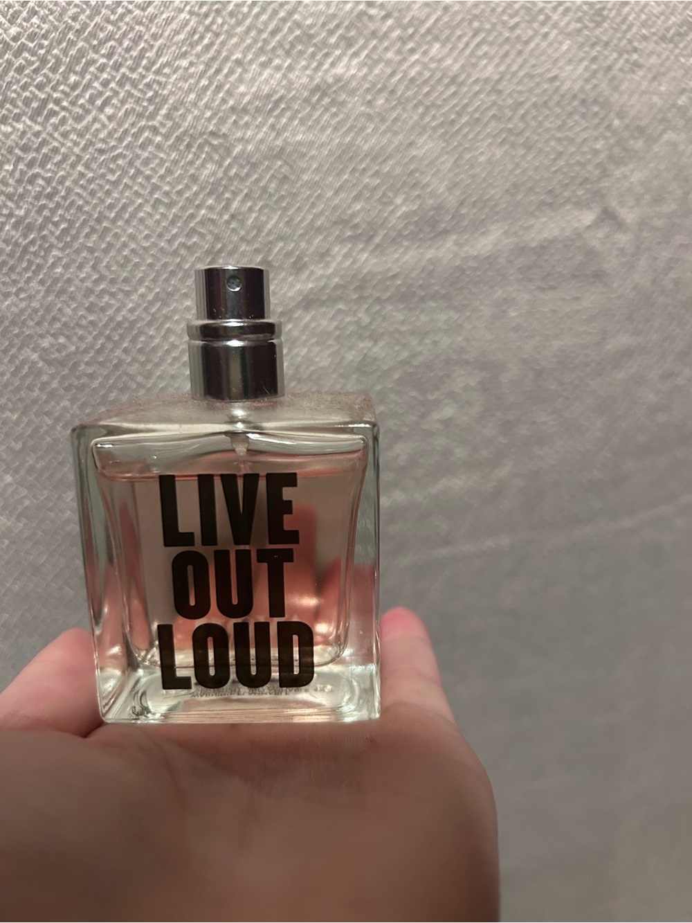 Avon Live Out Loud Perfume Bottle - Pink and Silver Accents